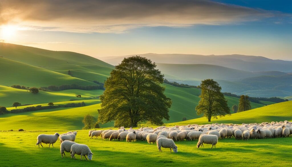 grazing land for a herd of sheep