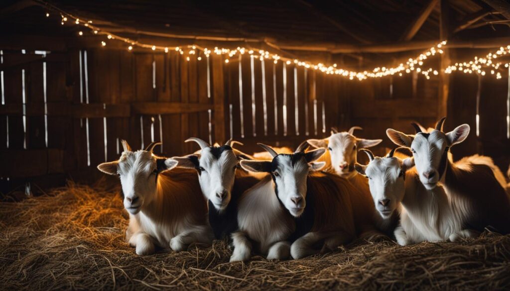 Goats comfortable in outdoor weather Goats comfortable in outdoor weather