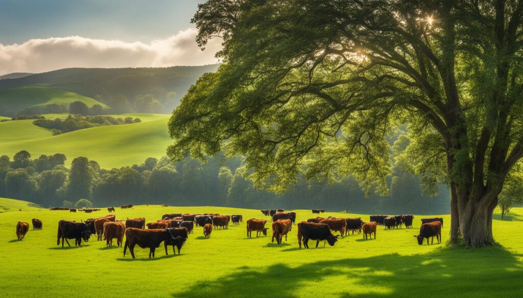 Longhorn Angus Cross Cattle Grazing Longhorn Angus Cross Cattle Grazing